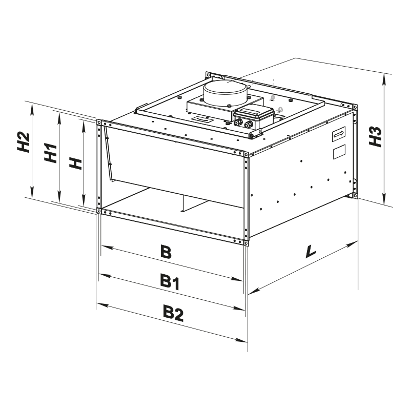 Blauberg Box EC 90x50-3 max  - Abmessungen