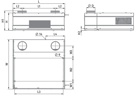Blauberg CIVIC EC D1BE 300 S21 V.2 - Abmessungen