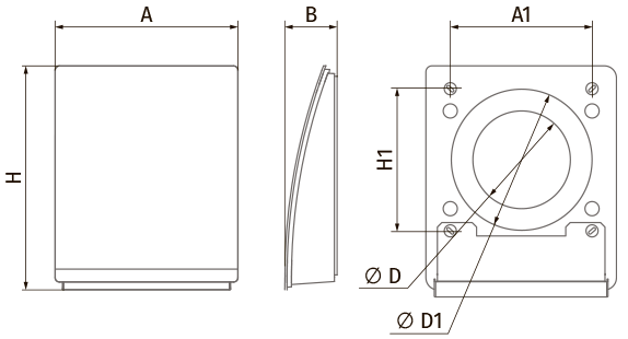 Blauberg AH-11 white 160 - Abmessungen