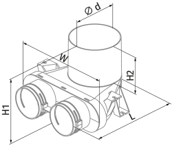 Blauberg BlauFast RPZ 125/75x2 01 - Abmessungen
