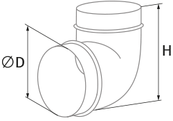 Blauberg BlauPlast RB 100/90° - Abmessungen