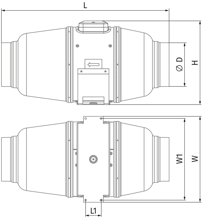 Blauberg Iso-Mix EC 160 - Abmessungen