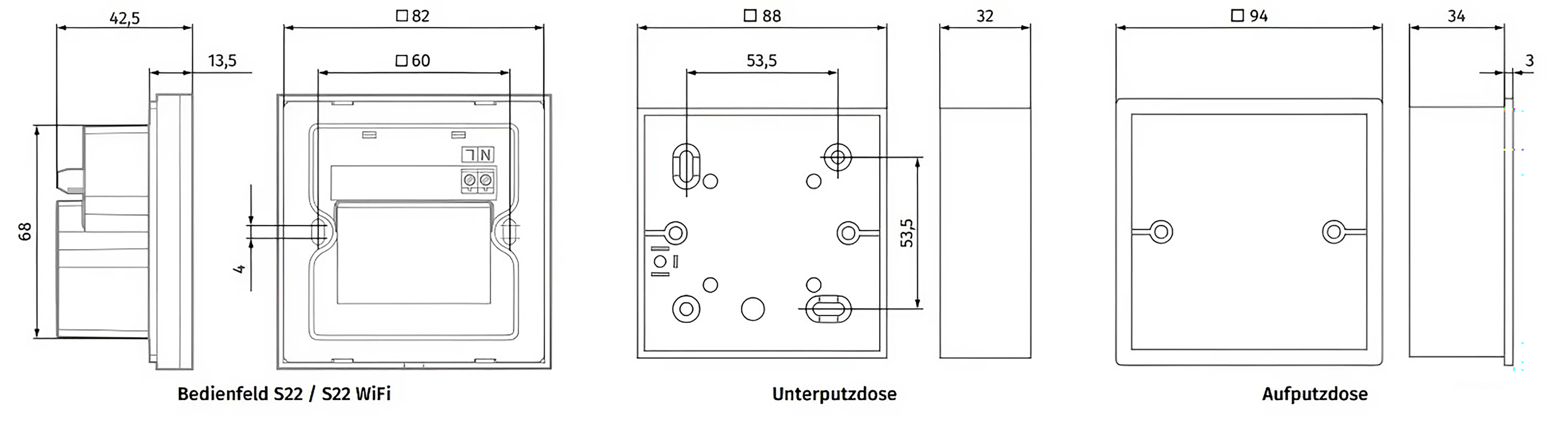 Blauberg S22 - Abmessungen