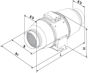 Blauberg Iso-Mix 125 GI1 - Abmessungen