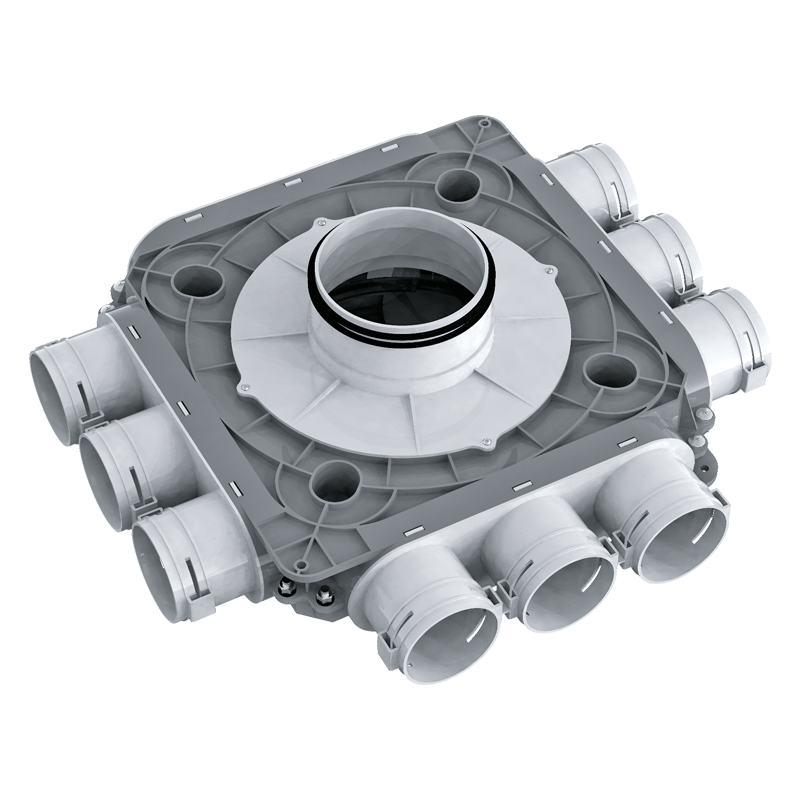 Blauberg BlauFast SR 125/63x9 50P - Für Zu- und Abluftsysteme in Wohngebäuden. Zur Verteilung der Luft von der Lüftungsanlage zu den Luftleitungen