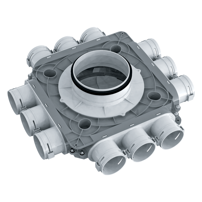 Blauberg BlauFast SR 150/63x12 50P - Für Zu- und Abluftsysteme in Wohngebäuden. Zur Verteilung der Luft von der Lüftungsanlage zu den Luftleitungen