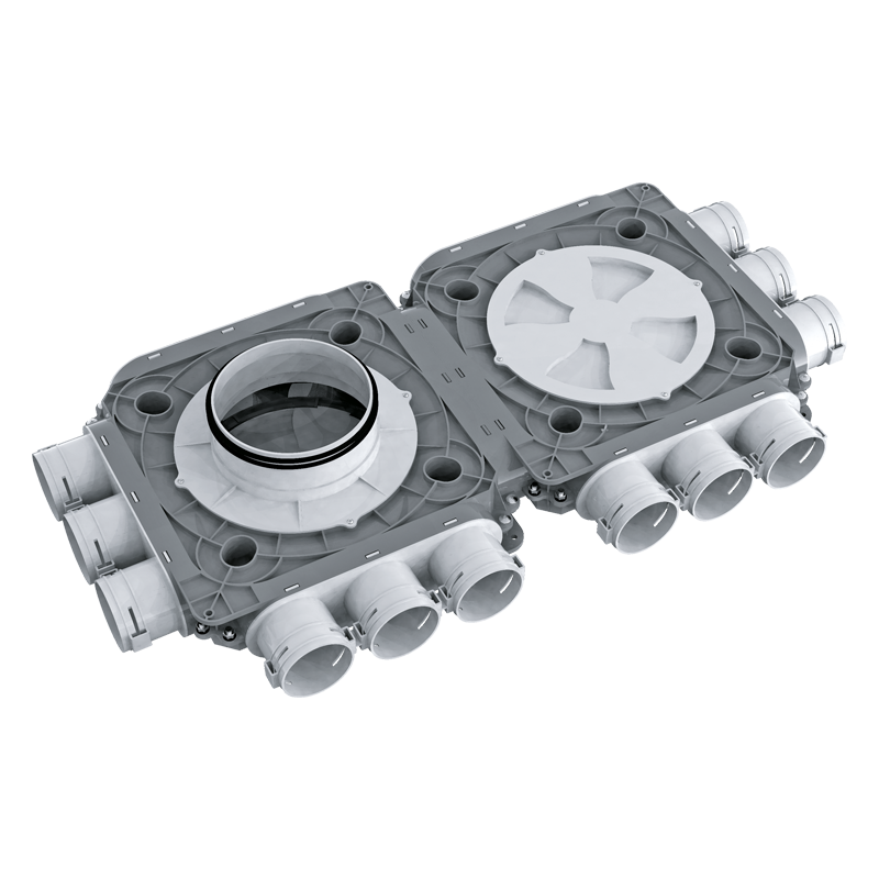 Blauberg BlauFast SR 150/63x12 51P - Für Zu- und Abluftsysteme in Wohngebäuden. Zur Verteilung der Luft von der Lüftungsanlage zu den Luftleitungen