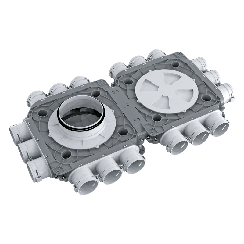 Blauberg BlauFast SR 160/63x18 50P - Für Zu- und Abluftsysteme in Wohngebäuden. Zur Verteilung der Luft von der Lüftungsanlage zu den Luftleitungen