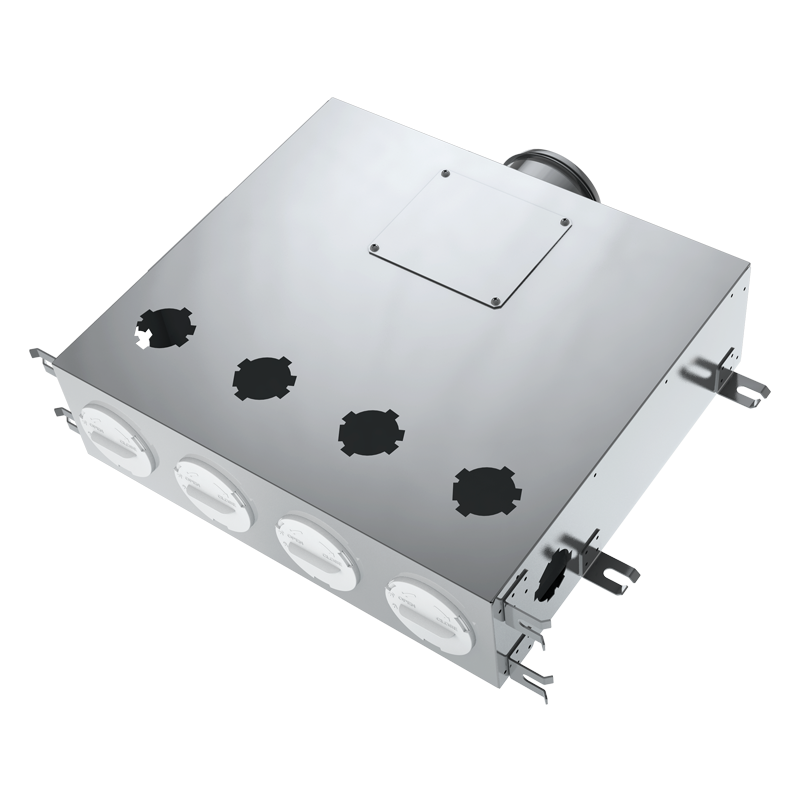 Blauberg BlauFast SR 125/63x6 01 - Für Zu- und Abluftsysteme in Wohngebäuden. Zur Verteilung der Luft von der Lüftungsanlage zu den Luftleitungen