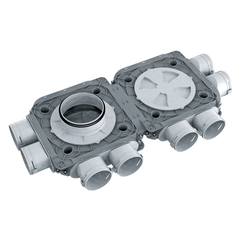Blauberg BlauFast SR 160/90x8 51P - Für Zu- und Abluftsysteme in Wohngebäuden. Für die Verteilung der Luft von der Lüftungsanlage über die Luftleitungen