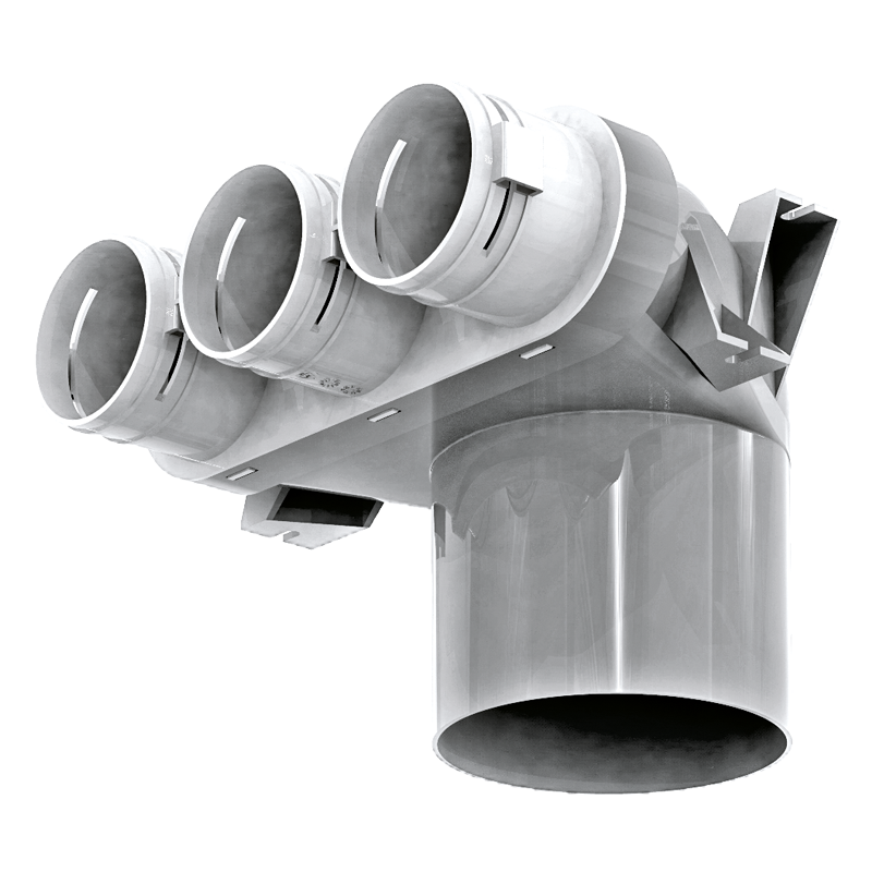 Serie Blauberg Connectors 63 mm - BlauFast Rohrsystem und Komponenten - Luftleitungen, Verbindungen und Komponenten