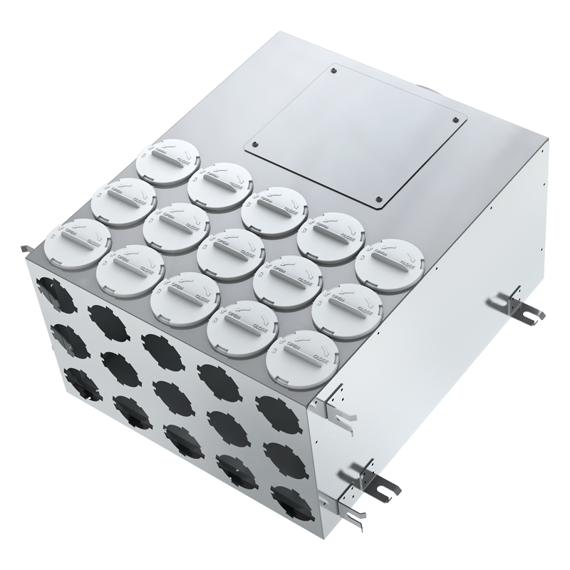 Serie Blauberg Metal air distribution boxes 75 mm - BlauFast Rohrsystem und Komponenten - Luftleitungen, Verbindungen und Komponenten