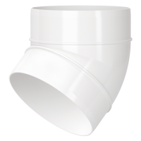 BlauPlast Kunststoffrohre, Kanäle & Komponenten - Luftleitungen, Verbindungen und Komponenten - Series Blauberg BlauPlast 45° RB